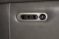 Jasper Gray Leather Small Two-arm Power Reclining Sectional