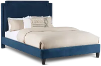 Whitney Dark Blue Uph Platform Bed