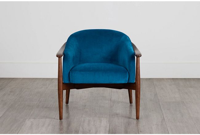 Nova Blue Velvet Accent Chair