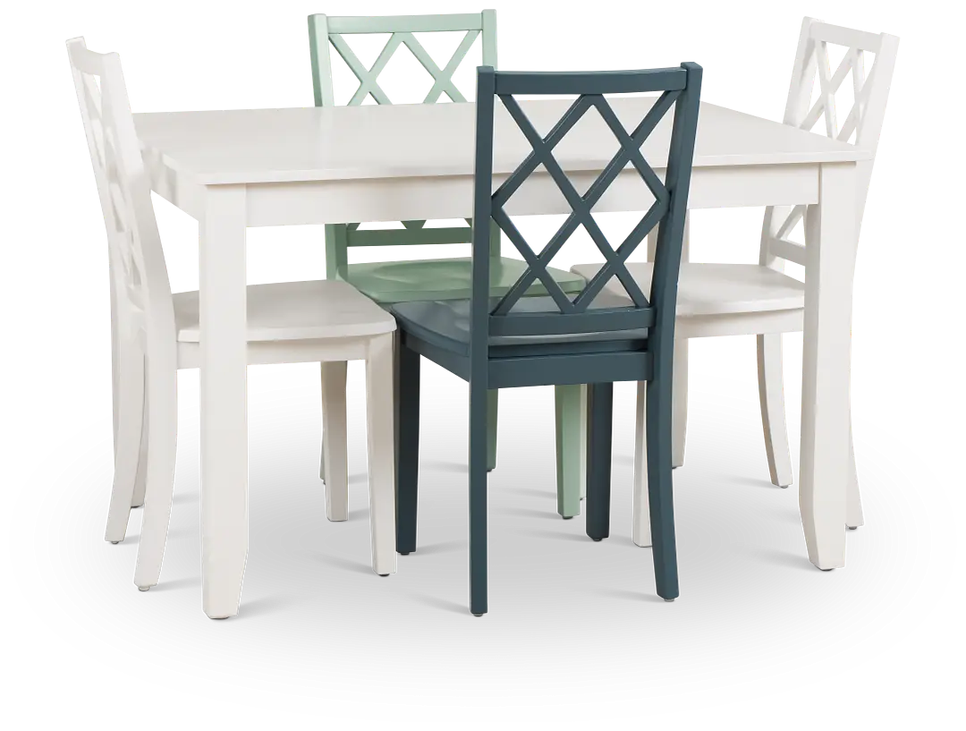 Edgartown White Rectangular Table And Mixed Chairs Edgartown White Rectangular Table And Mixed Chairs