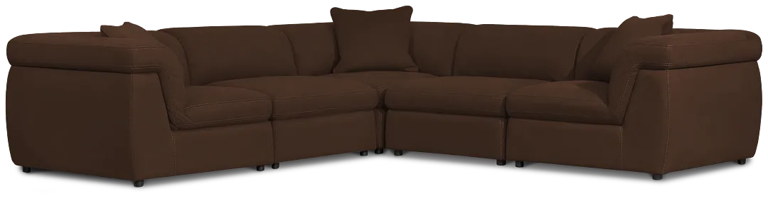 Aria Dark Brown Micro 5-piece Modular Sectional