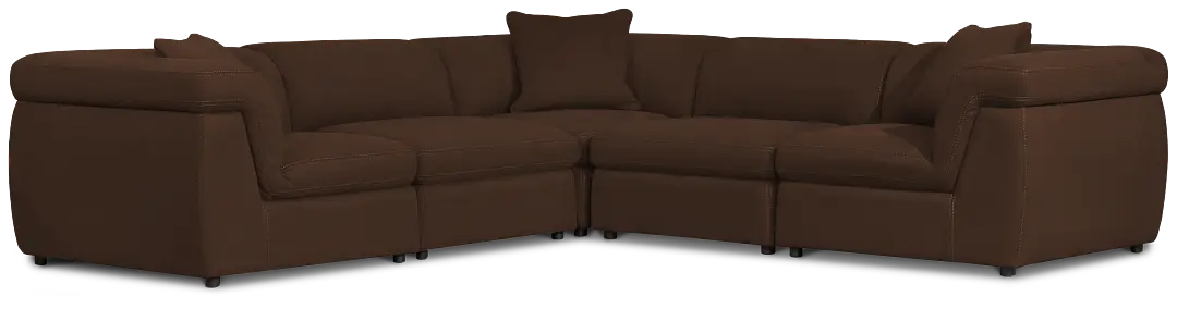 Aria Dark Brown Micro 5-piece Modular Sectional Aria Dark Brown Micro 5-piece Modular Sectional