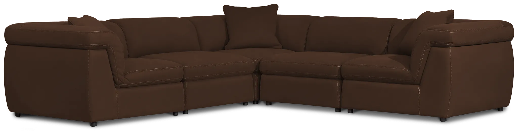 Aria Dark Brown Micro 5-piece Modular Sectional