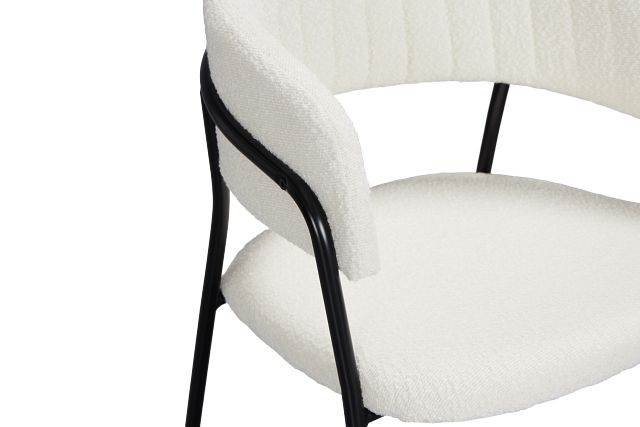 Fremont White Upholstered Arm Chair