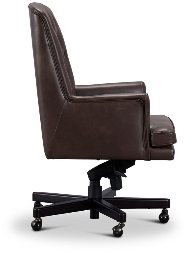 Zoe Dark Brown Swivel Desk Chair