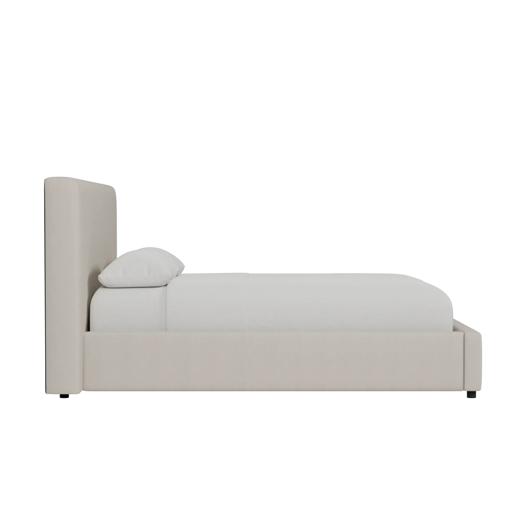 Grayton Revenue Beige 48" Upholstered Platform Bed Grayton Revenue Beige 48" Upholstered Platform Bed