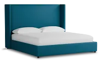 Captiva Joya Teal 60" Upholstered Shelter Bed