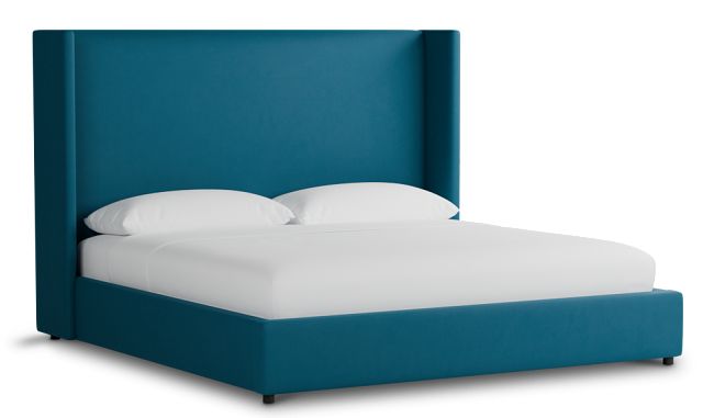 Captiva Joya Teal 60" Upholstered Shelter Bed