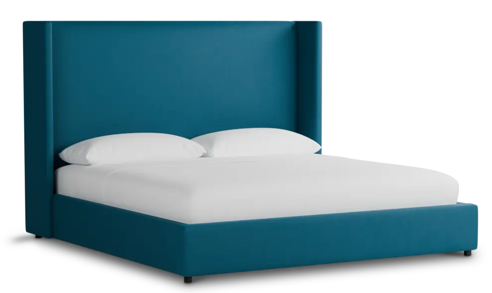 Captiva Joya Teal 60" Upholstered Shelter Bed Captiva Joya Teal 60" Upholstered Shelter Bed