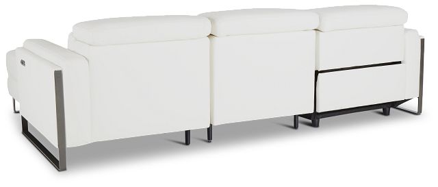 Atlas White Lthr/vinyl Right Chaise Power Reclining Sectional