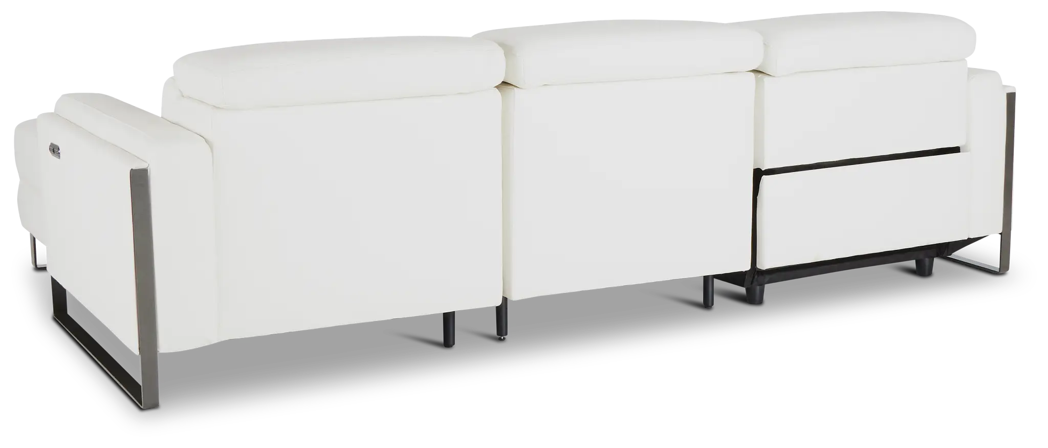 Atlas White Lthr/vinyl Right Chaise Power Reclining Sectional Atlas White Lthr/vinyl Right Chaise Power Reclining Sectional