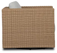 Montecito Light Tone Swivel Chair With Light Blue Cushions