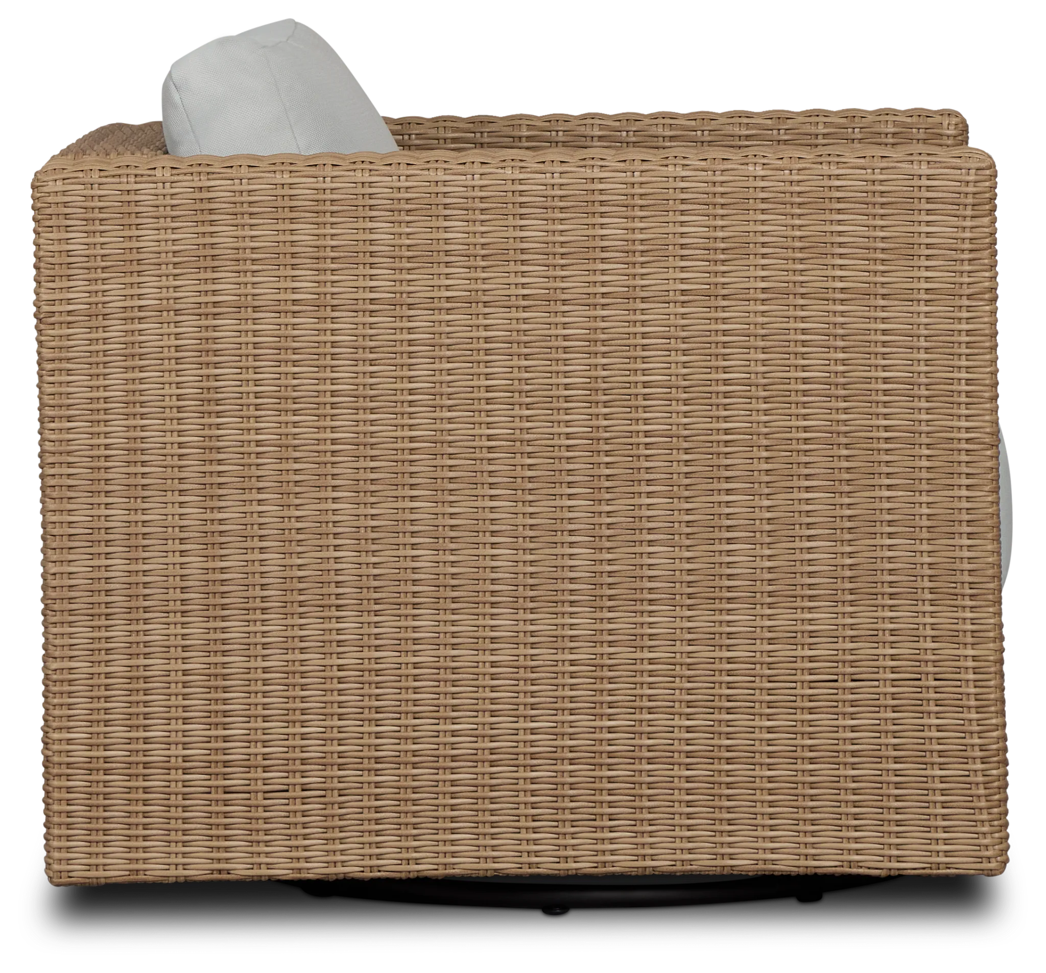 Montecito Light Tone Swivel Chair With Light Blue Cushions