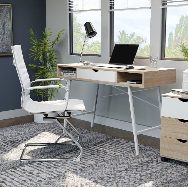 white two tone desk