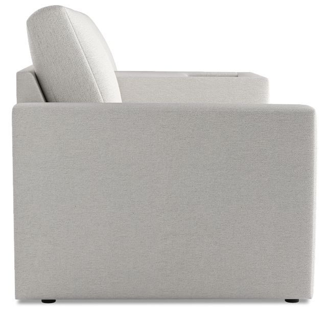 Citymod White Fabric 3-piece Modular Sofa With Storage Console