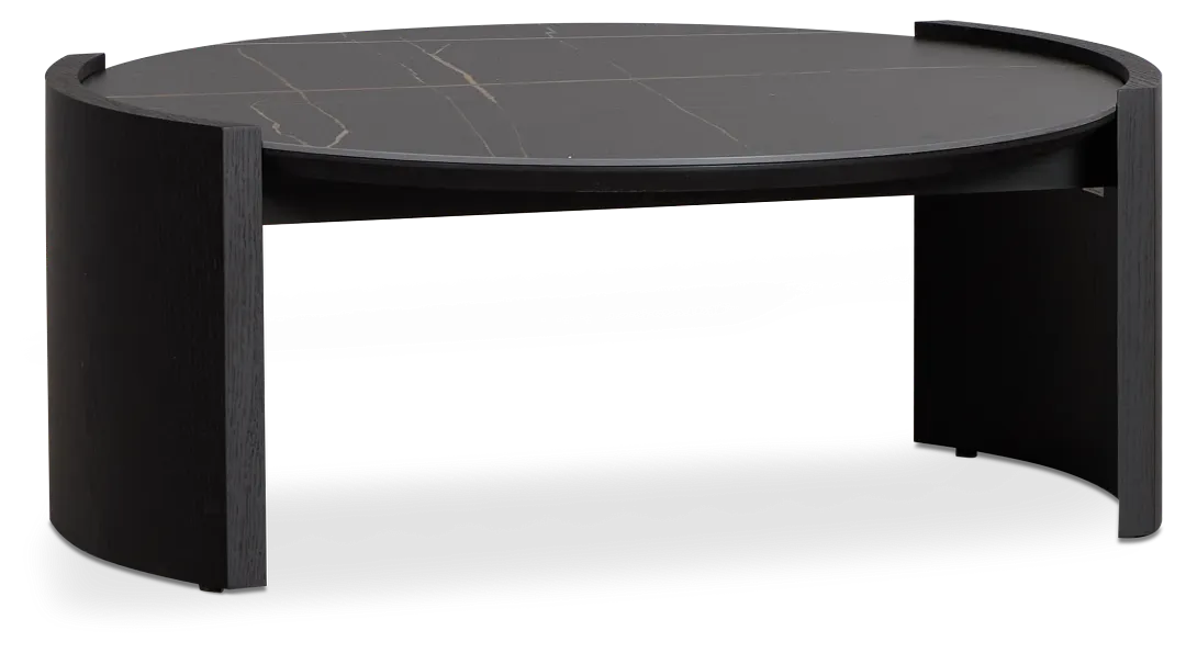 Nomad Black Ceramic Round Coffee Table