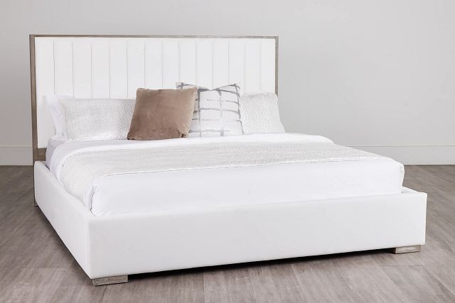 Soho White Uph Platform Bed