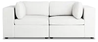 Destin Sutton White Fabric 2 Piece Modular Sofa