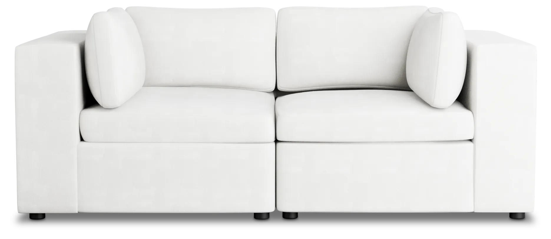 Destin Sutton White Fabric 2 Piece Modular Sofa