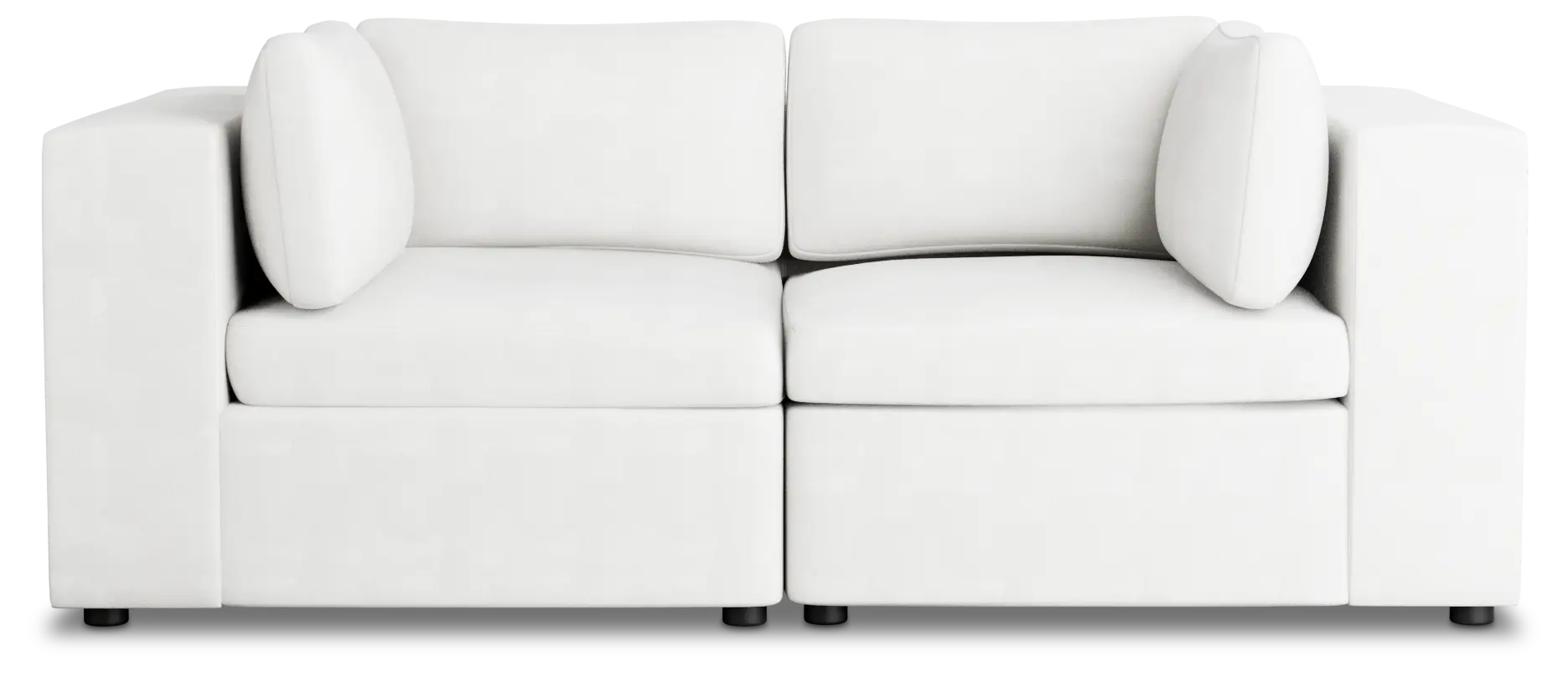 Destin Sutton White Fabric 2 Piece Modular Sofa Destin Sutton White Fabric 2 Piece Modular Sofa