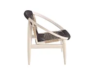 Caspy White Woven Accent Chair