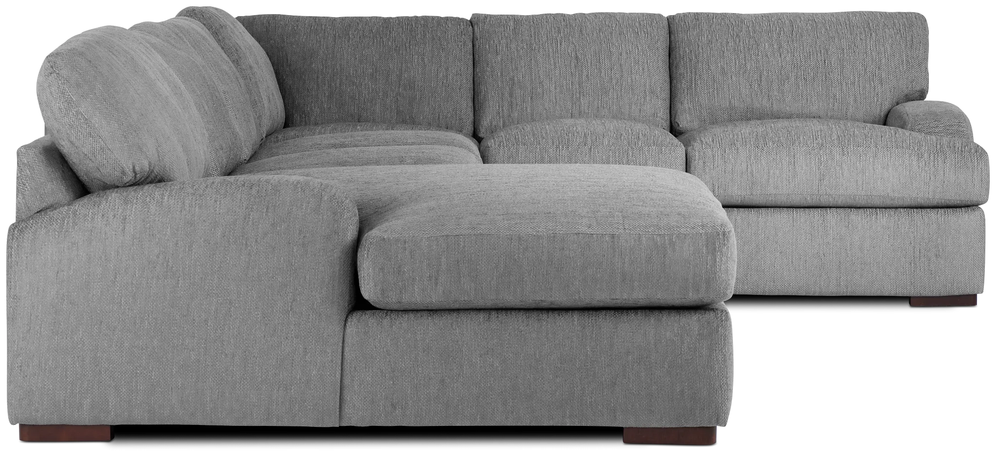 Alpha Light Gray Fabric Medium Left Chaise Sectional