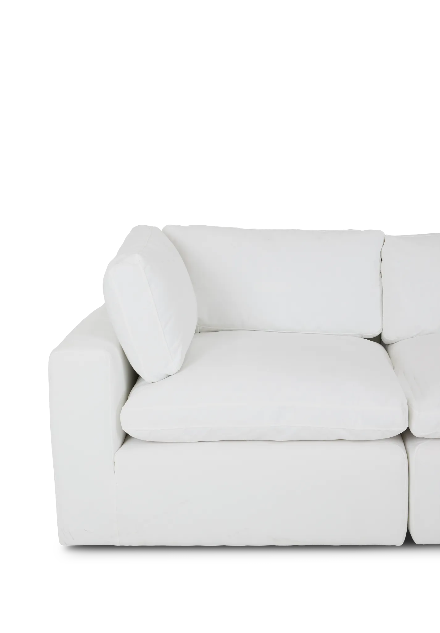 Grant White Fabric 5-piece Modular Sectional