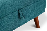 Raya Dark Teal Fabric Storage Ottoman