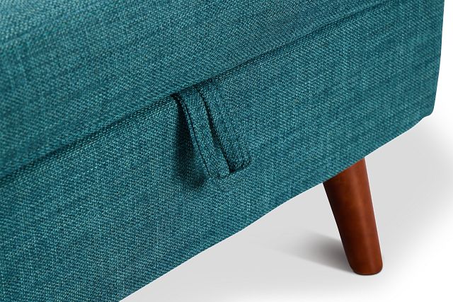 Raya Dark Teal Fabric Storage Ottoman