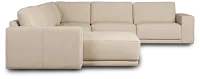 Kellan Ivory Leather Medium Left Chaise Sectional