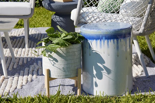 Jardin Blue Accent Stool