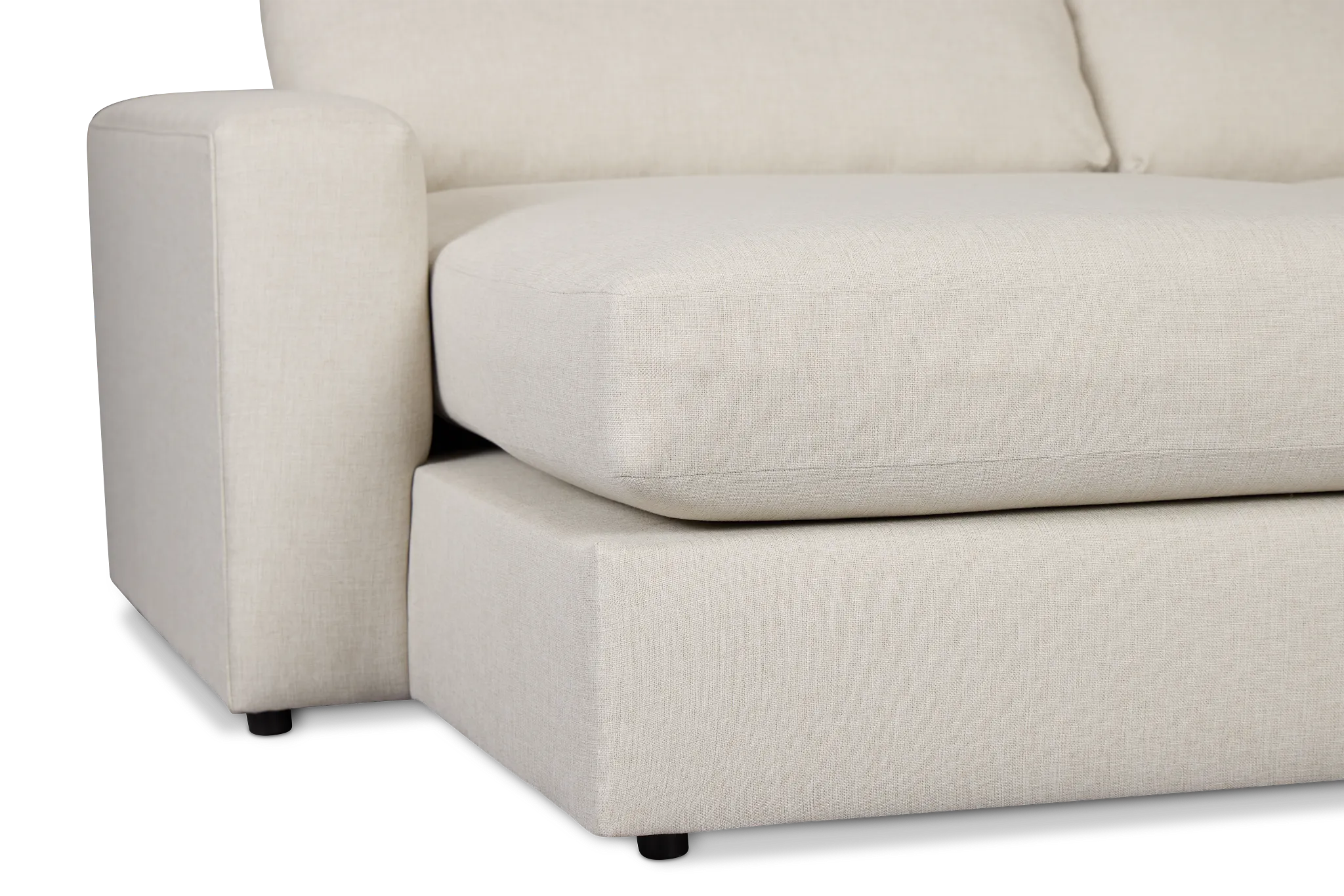 Brantley Light Beige Fabric Small Right Chaise Sectional