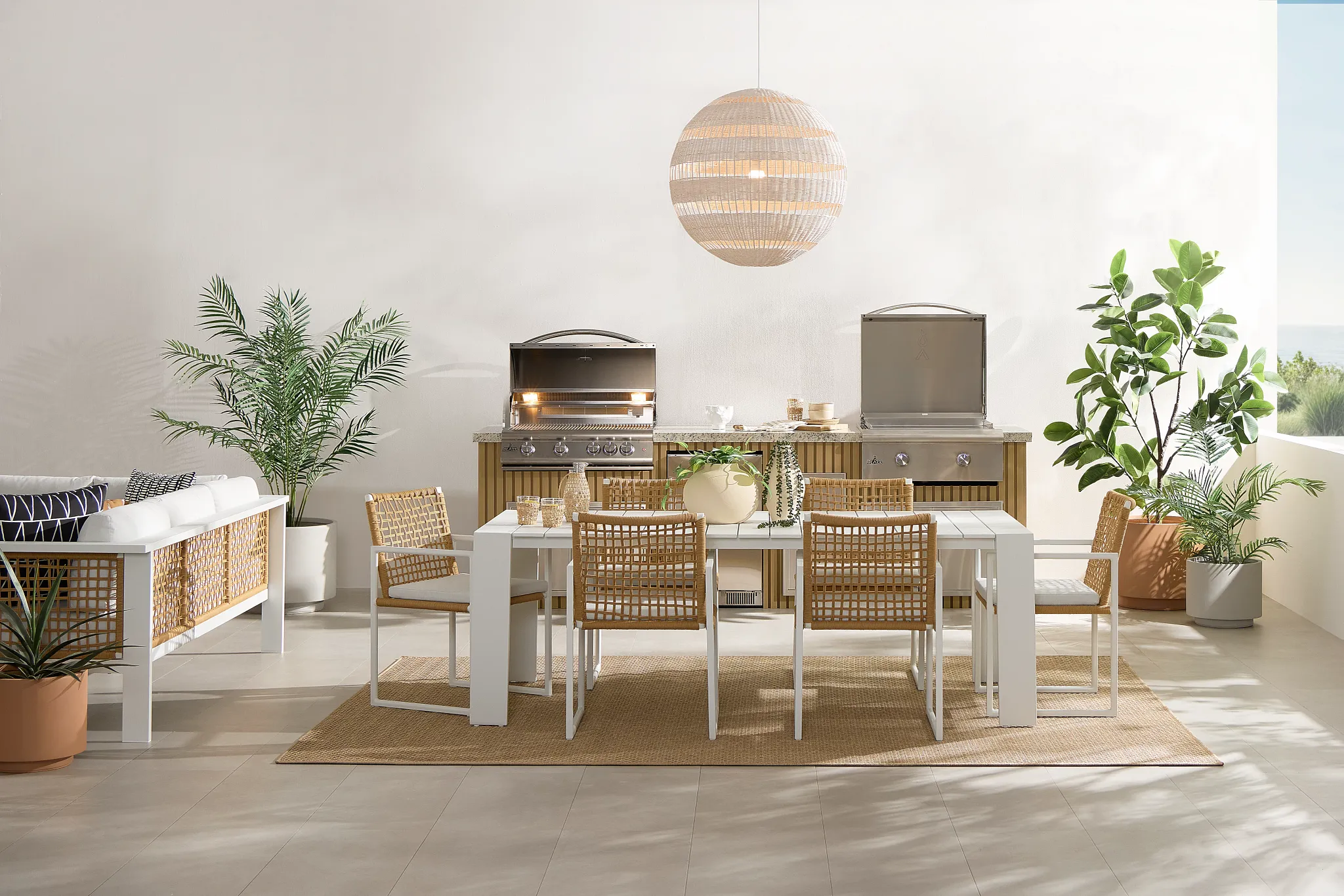 Sunrise White 86" Rectangular Table