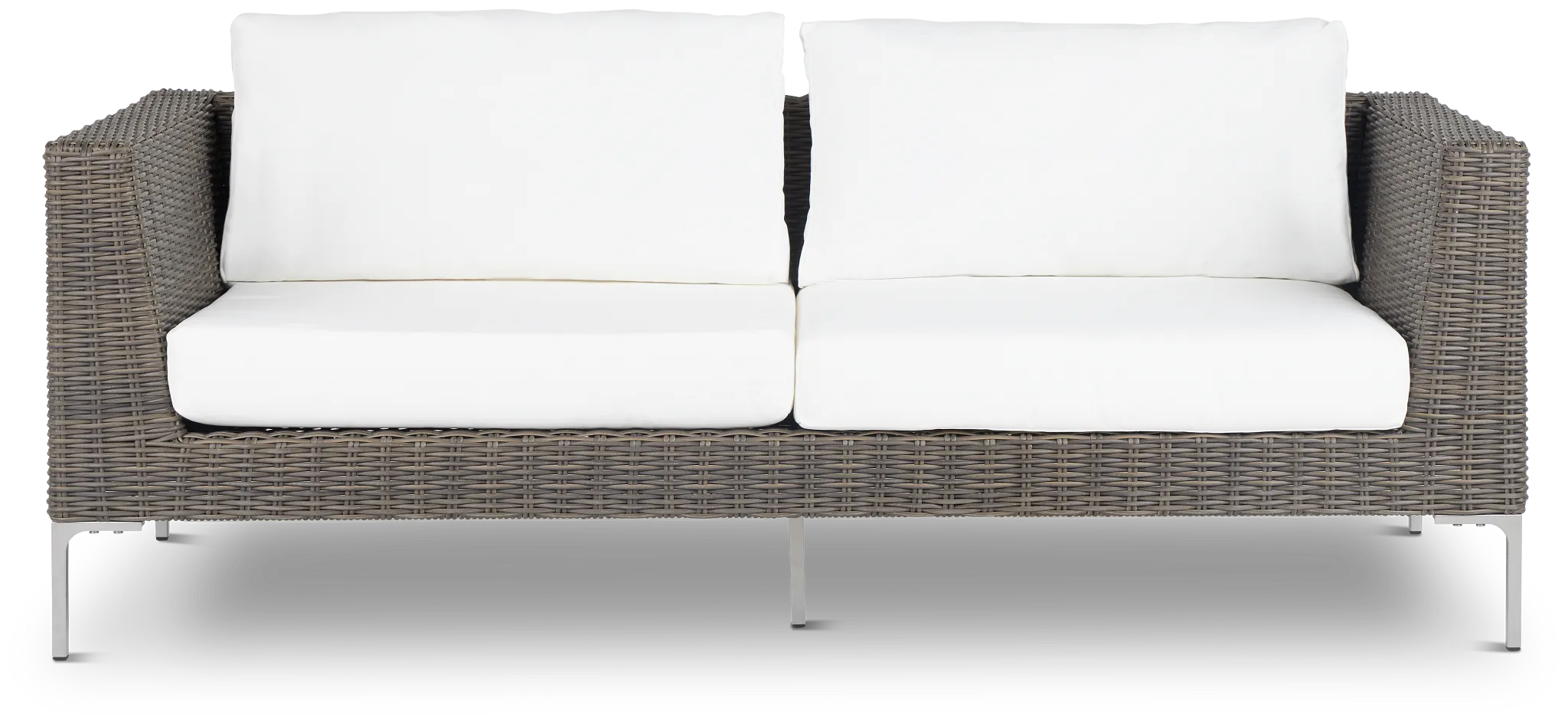 Tulum White Woven Sofa W/ 2 Cushions