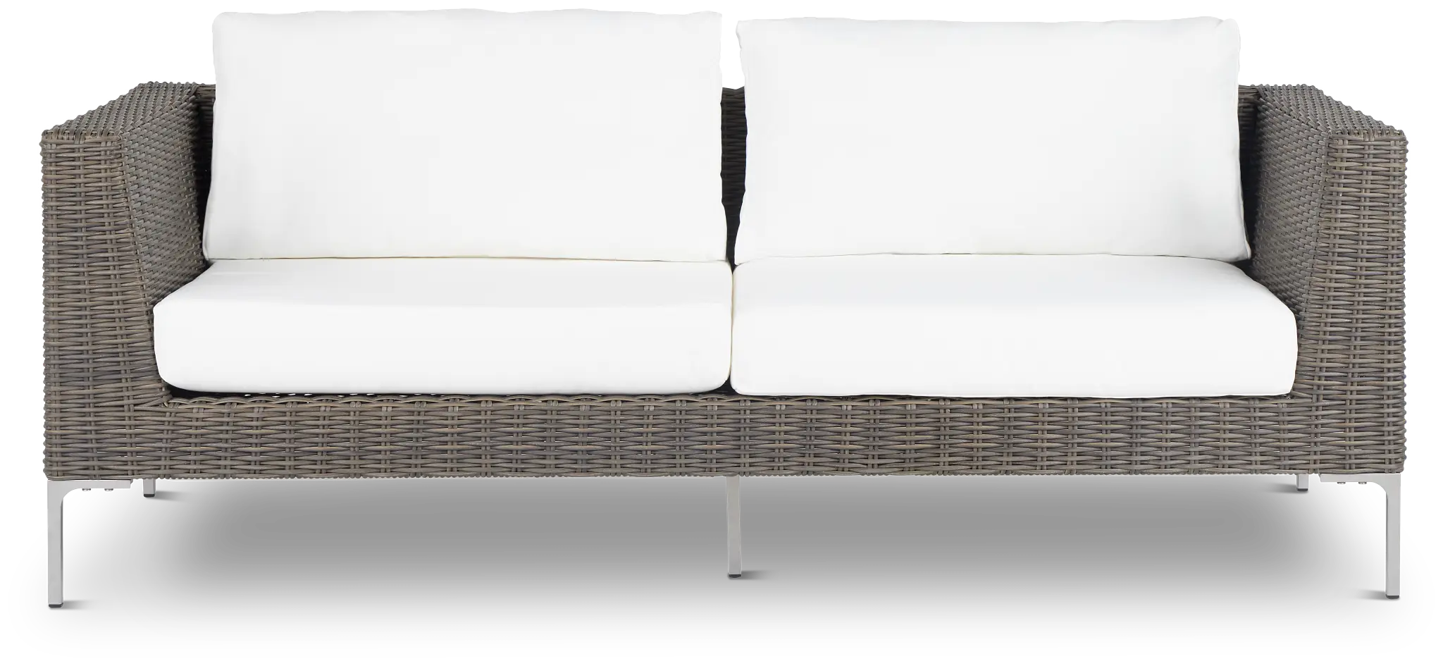 Tulum White Woven Sofa W/ 2 Cushions Tulum White Woven Sofa W/ 2 Cushions