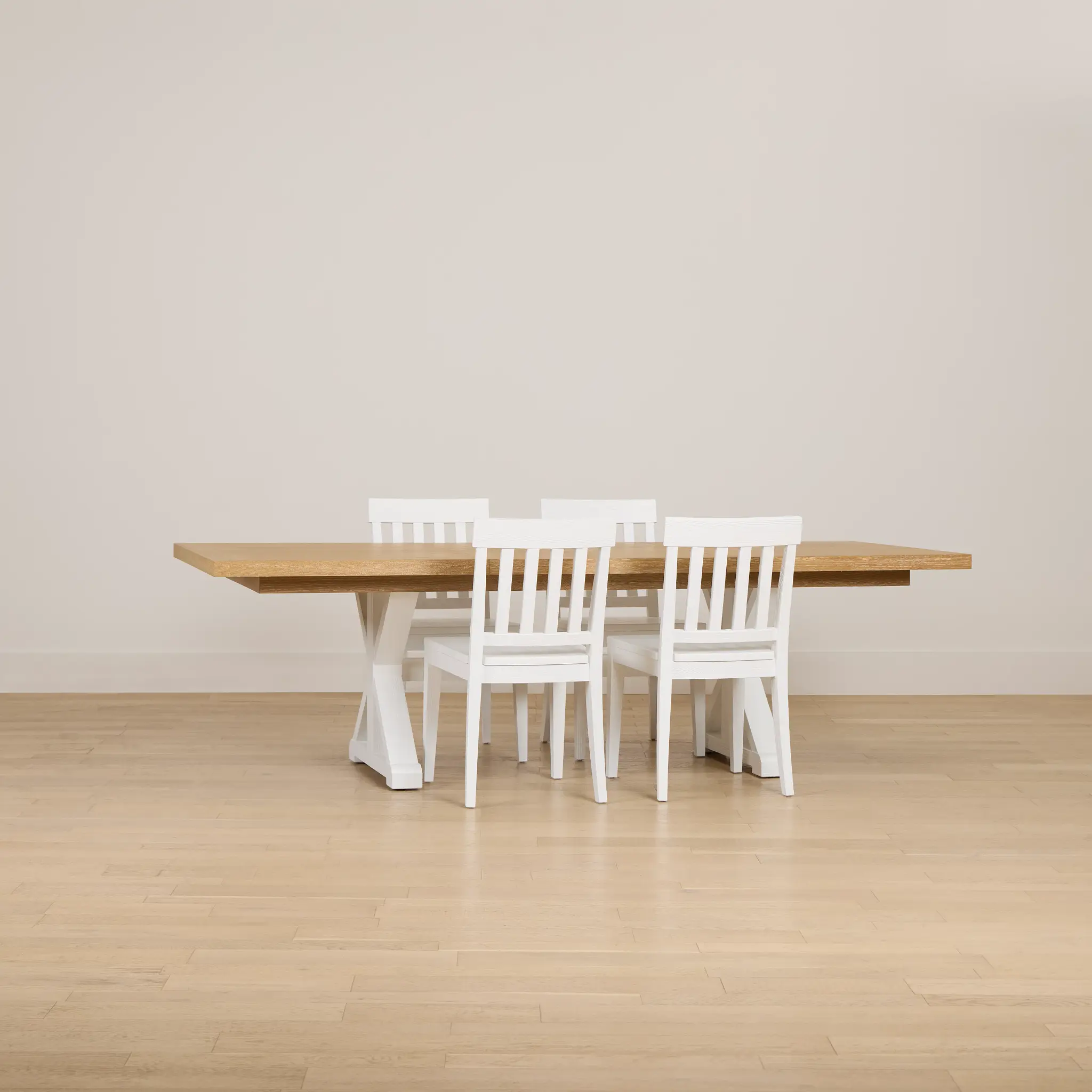 Nantucket Two-tone Rect Table & 4 White Wood Chairs Nantucket Two-tone Rect Table & 4 White Wood Chairs