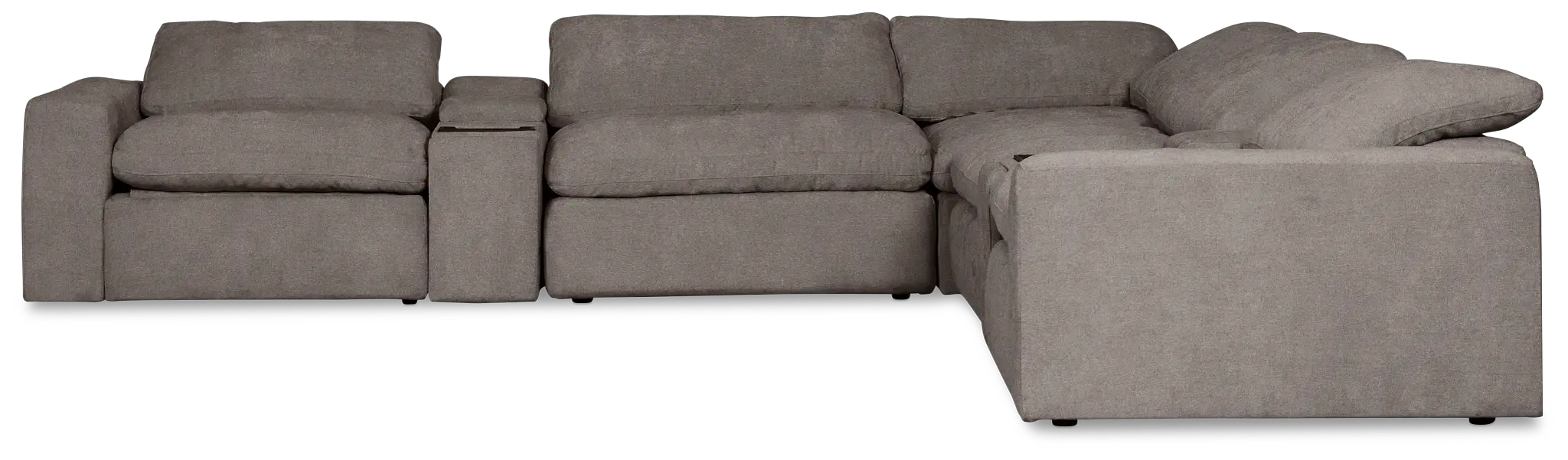 Drift Dark Gray Fabric Large Triple Power Reclining Two-arm Sectional Drift Dark Gray Fabric Large Triple Power Reclining Two-arm Sectional