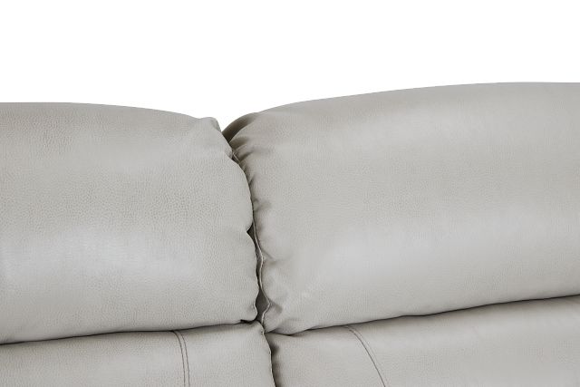 Toby Light Gray Micro Large Triple Power Reclining Two-arm Sectional