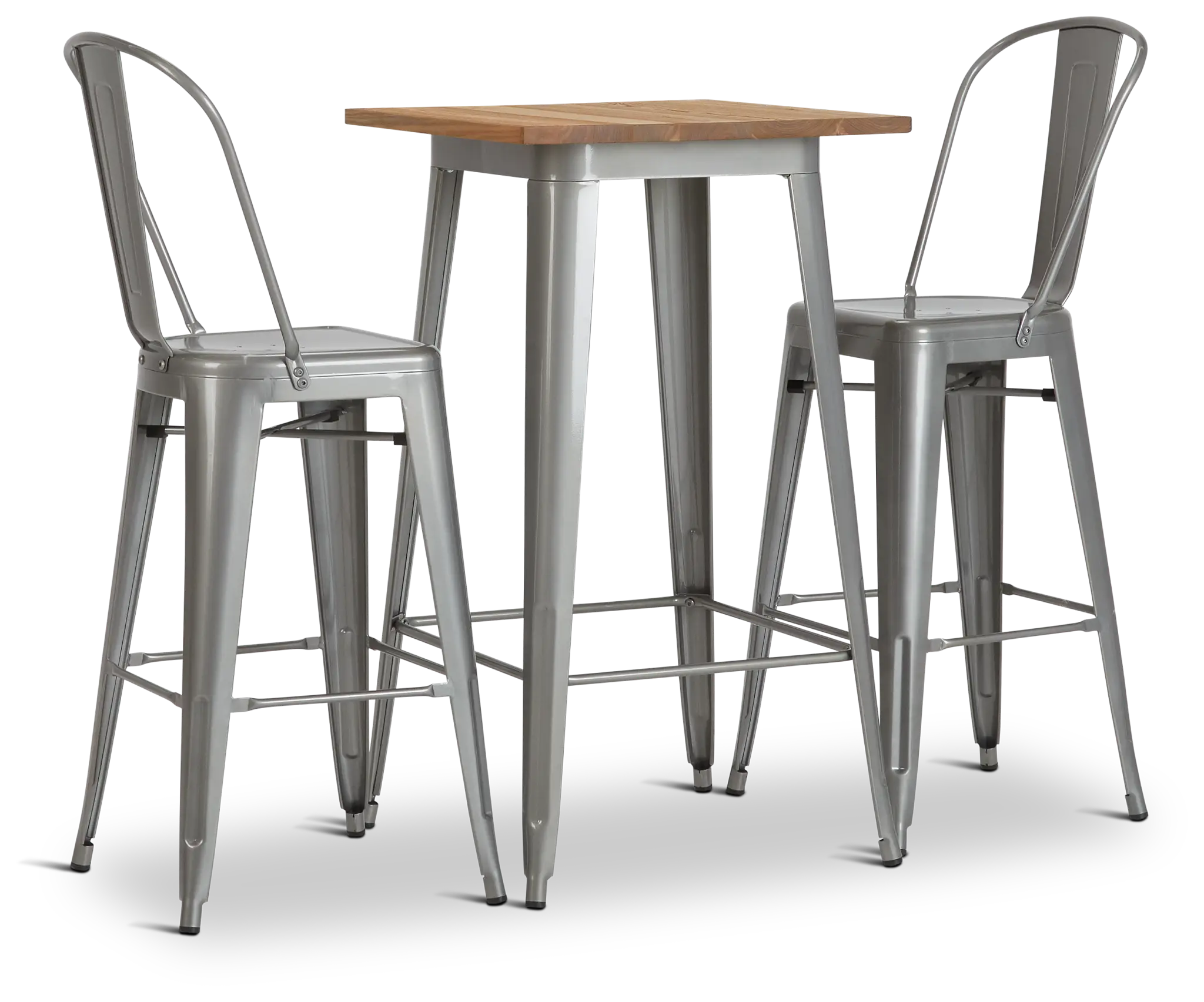Huntley Light Tone Pub Table & 2 Metal Barstools Huntley Light Tone Pub Table & 2 Metal Barstools