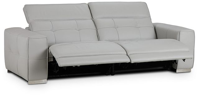 Reva Gray Leather Power Reclining Sofa