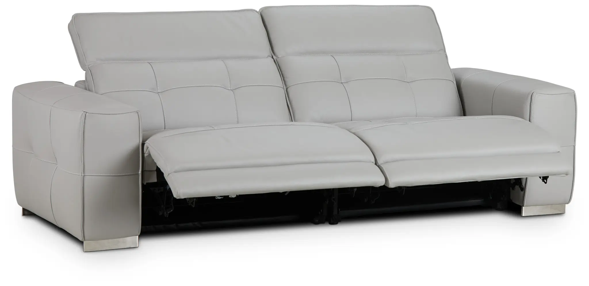 Reva Gray Leather Power Reclining Sofa Reva Gray Leather Power Reclining Sofa