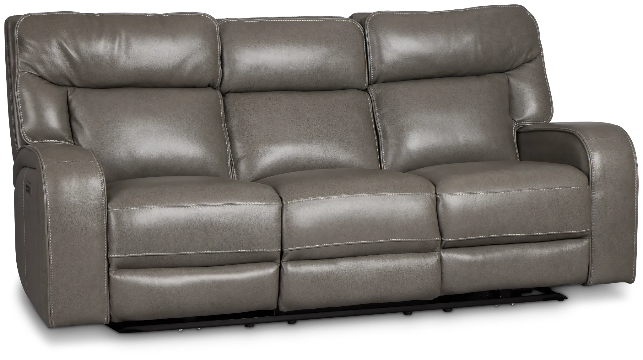 Jasper Gray Leather Power Reclining Sofa