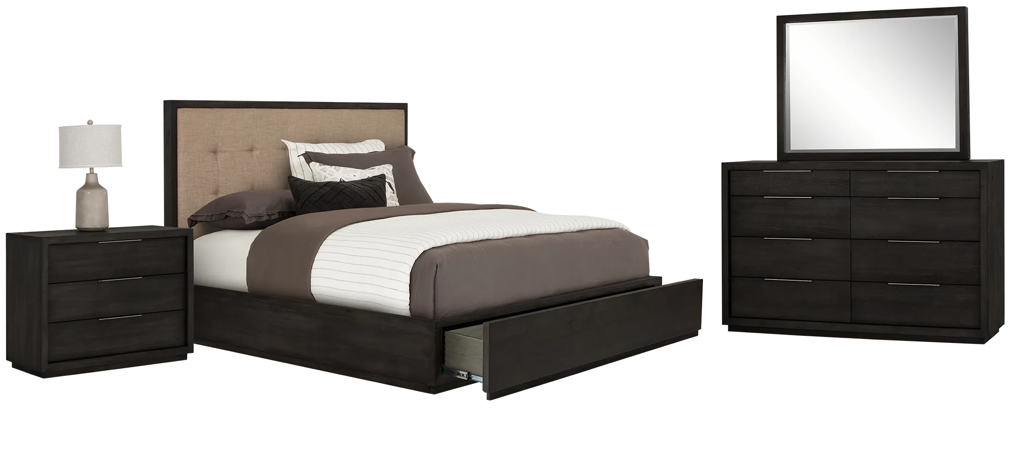 Madden Dark Tone Platform Storage Bedroom