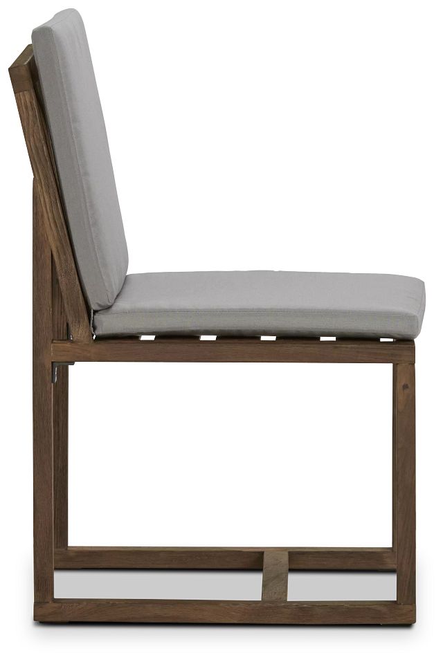 Linear Teak Dk Gray Side Chair (4)