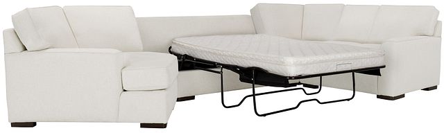 Austin White Fabric Left Cuddler Innerspring Sleeper Sectional