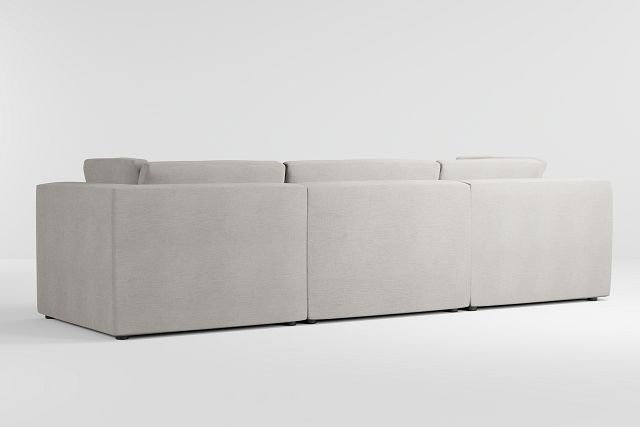 Destin Maguire Pewter Fabric 4-piece Bumper Sectional