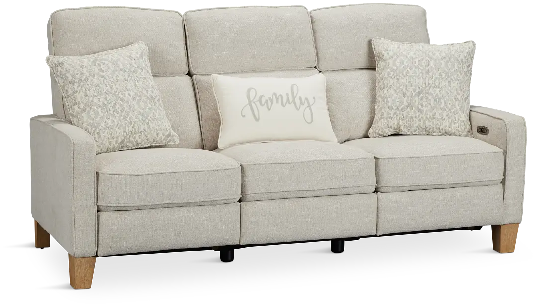 Bayside Light Beige Fabric Power Reclining Sofa Bayside Light Beige Fabric Power Reclining Sofa