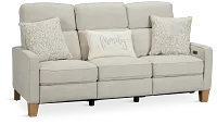 Bayside Light Beige Fabric Power Reclining Sofa