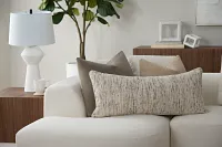 Lottie Beige Lumbar Accent Pillow