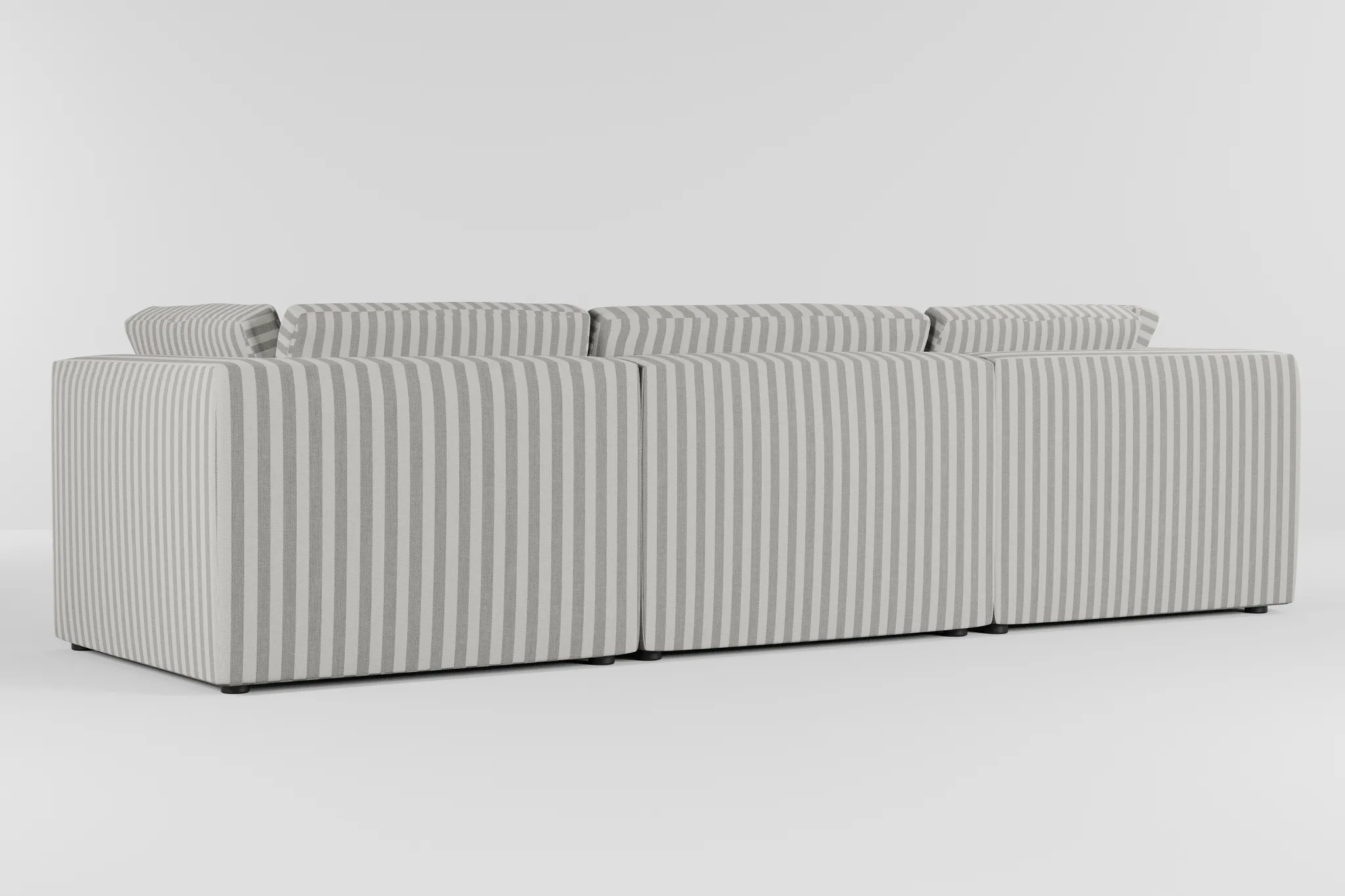 Destin Sea Lane Dark Gray Fabric 3-piece Modular Sofa